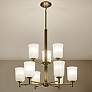 1_Kichler Shailene 26 1/2" Wide 9-Light Natural Brass Tiered Chandelier
