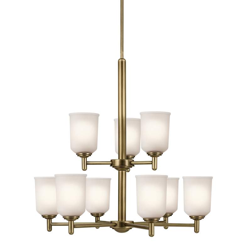 Image 3 Kichler Shailene 26 1/2" Wide 9-Light Natural Brass Tiered Chandelier more views