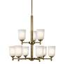3_Kichler Shailene 26 1/2" Wide 9-Light Natural Brass Tiered Chandelier more views