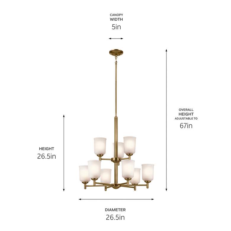 Image 6 Kichler Shailene 26 1/2" Wide 9-Light Natural Brass Tiered Chandelier more views