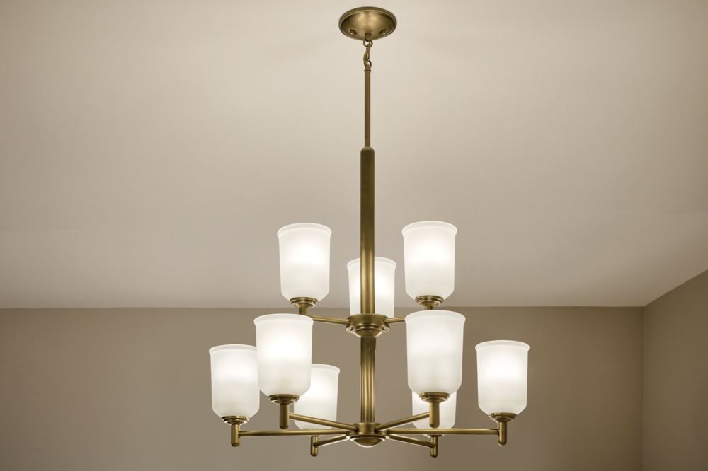 Kichler Shailene 26 1/2" Wide 9-Light Natural Brass Tiered Chandelier