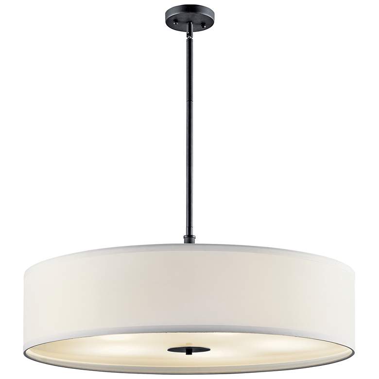 Image 1 Kichler Shattuck 30" Wide Black Drum Shade Pendant Light