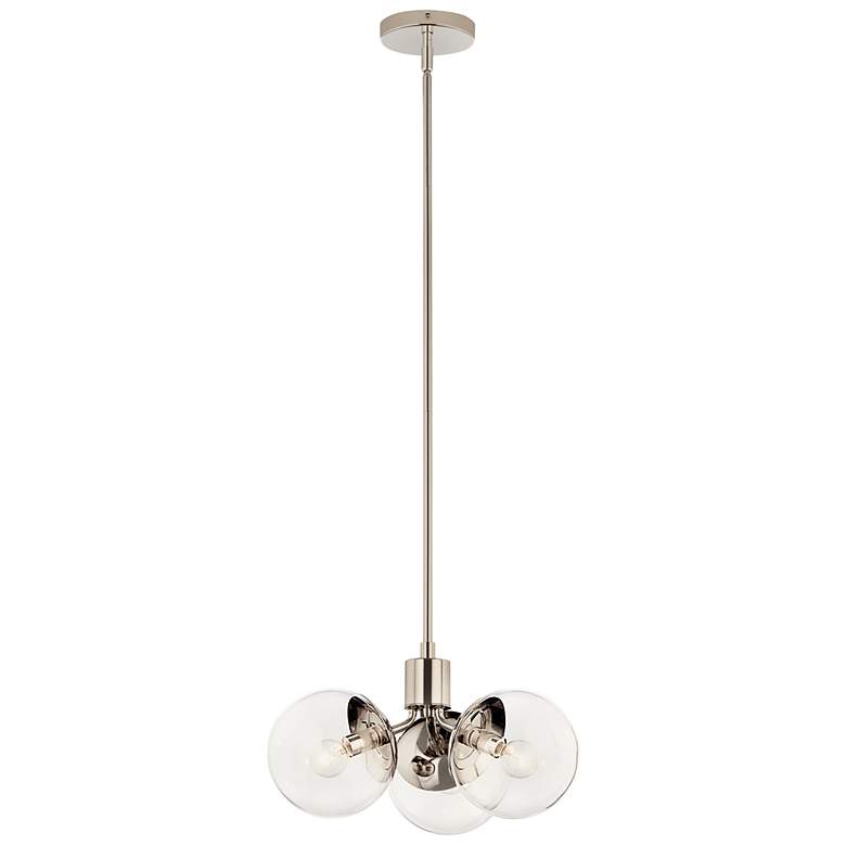 Image 2 Kichler Silvarious 16 1/2"W Polished Nickel 3-Light Pendant