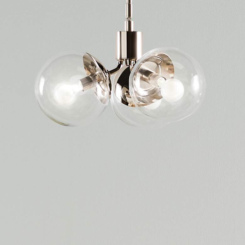 Image 1 Kichler Silvarious 16 1/2"W Polished Nickel 3-Light Pendant