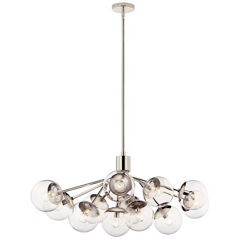 Image 1 Kichler Silvarious 27" Polished Nickel Clear Glass 12-Light Pendant