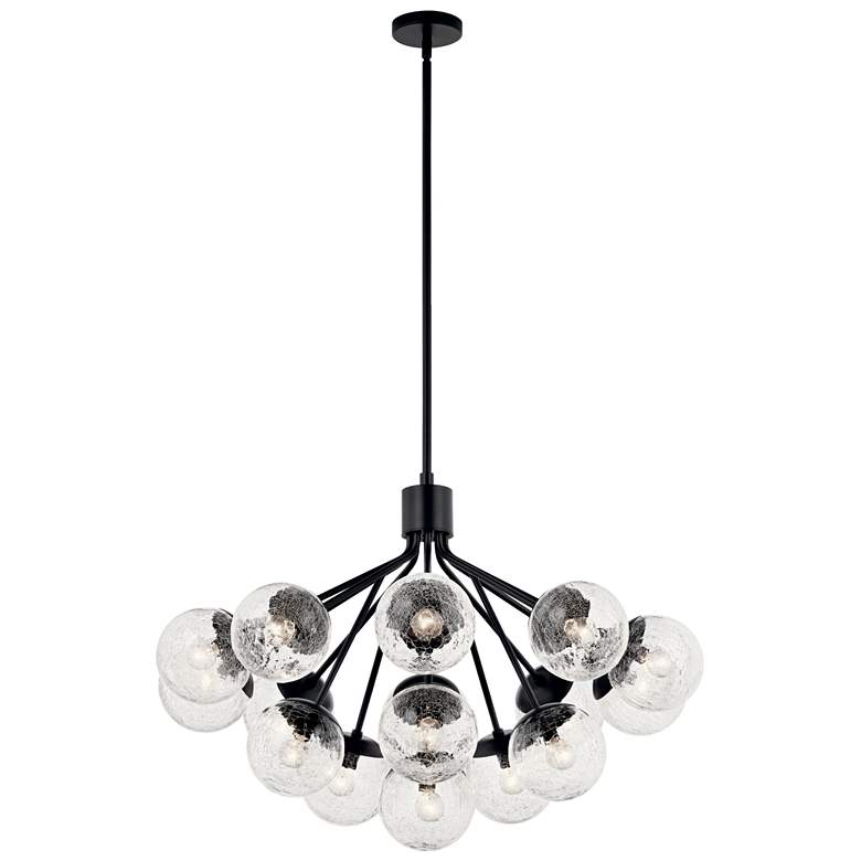 Image 1 Kichler Silvarious 38" Modern 16-Light Black and Glass Chandelier