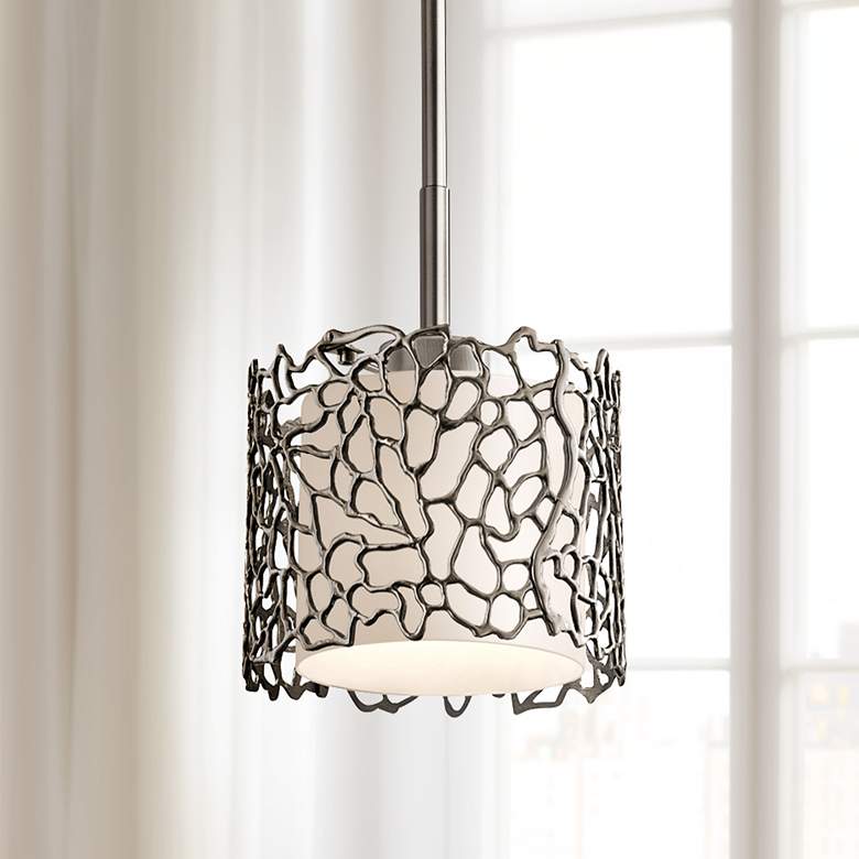 Image 1 Kichler Silver Coral 7 1/4" Wide Classic Pewter Mini Pendant