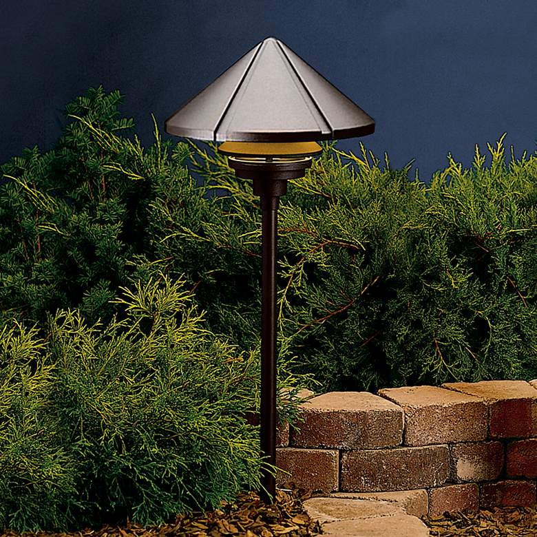 Image 1 Kichler Six Groove 9 1/2" High Bronze Path/Spread Light