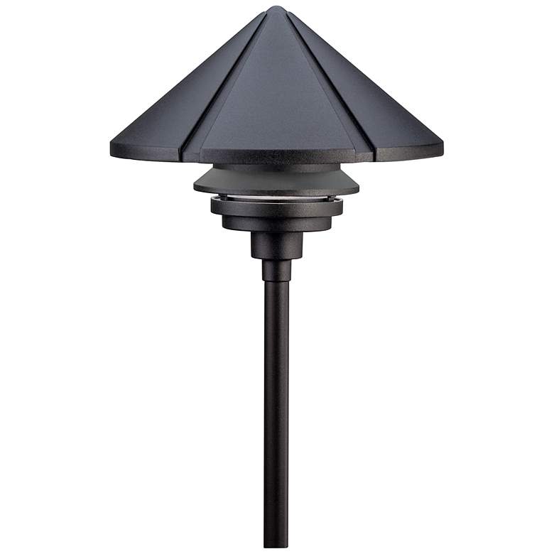 Image 2 Kichler Six Groove 9 1/2" High Textured Black Path Light