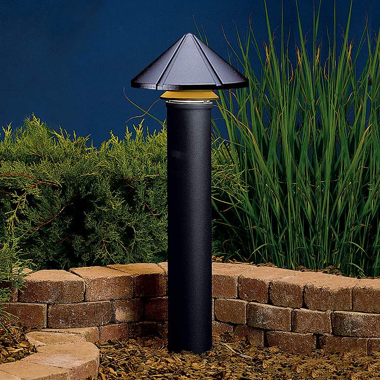 Image 1 Kichler Six Groove 9 1/2" High Textured Black Path Light