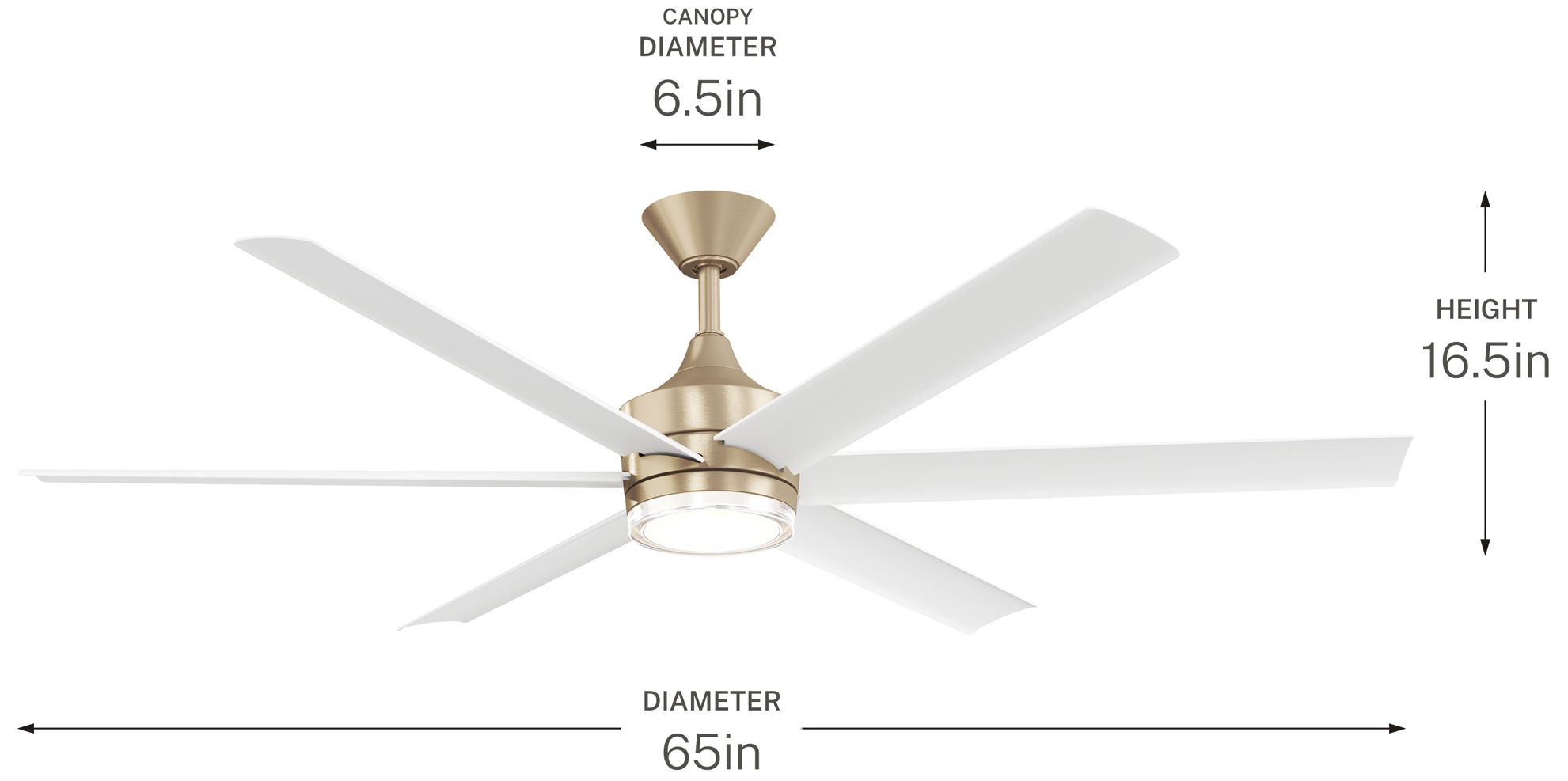 Kichler Solen 6 Blade 65" Ceiling Fan Ch