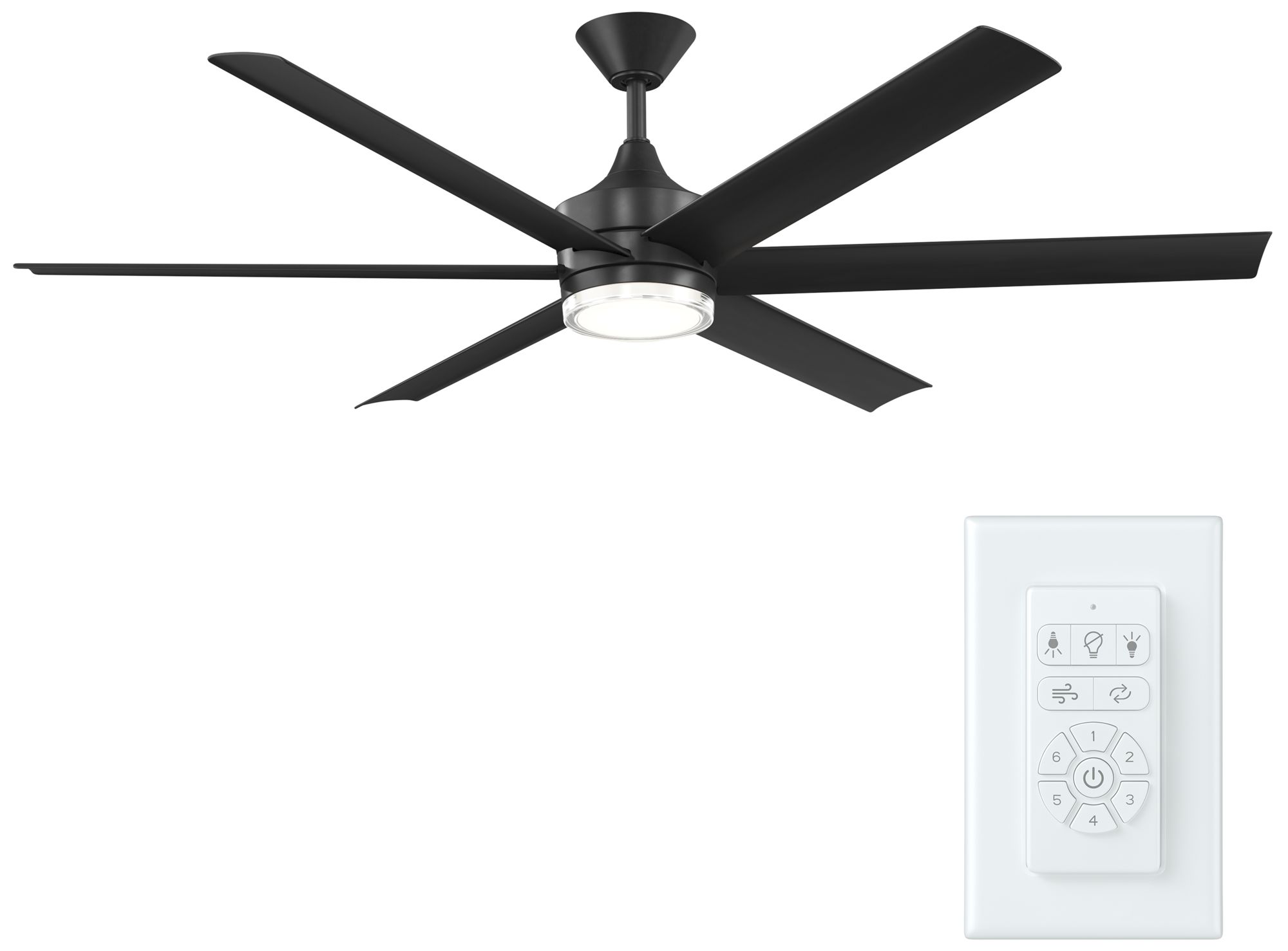 Image 3 Kichler Solen 6 Blade 65" Ceiling Fan Matte Black Matte Black Blades more views