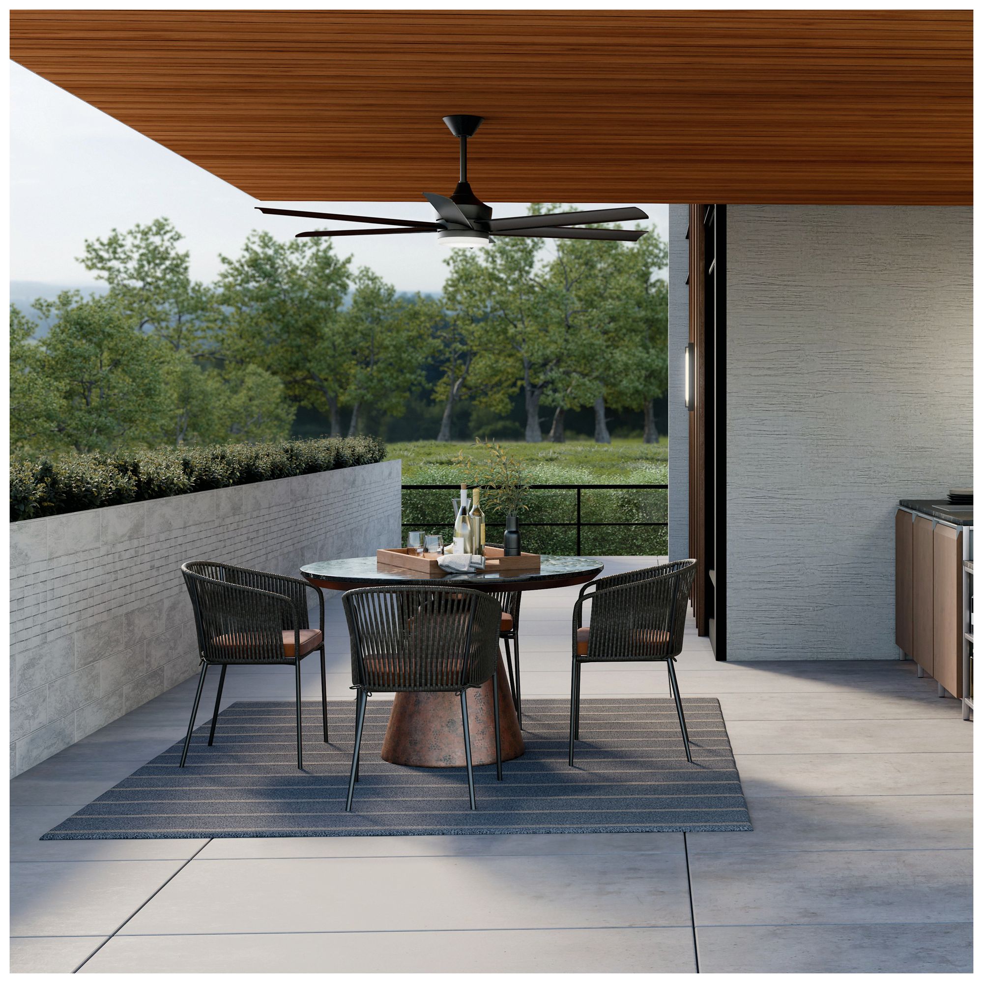 Kichler Solen 6 Blade 65" Ceiling Fan Matte Black Matte Black Blades