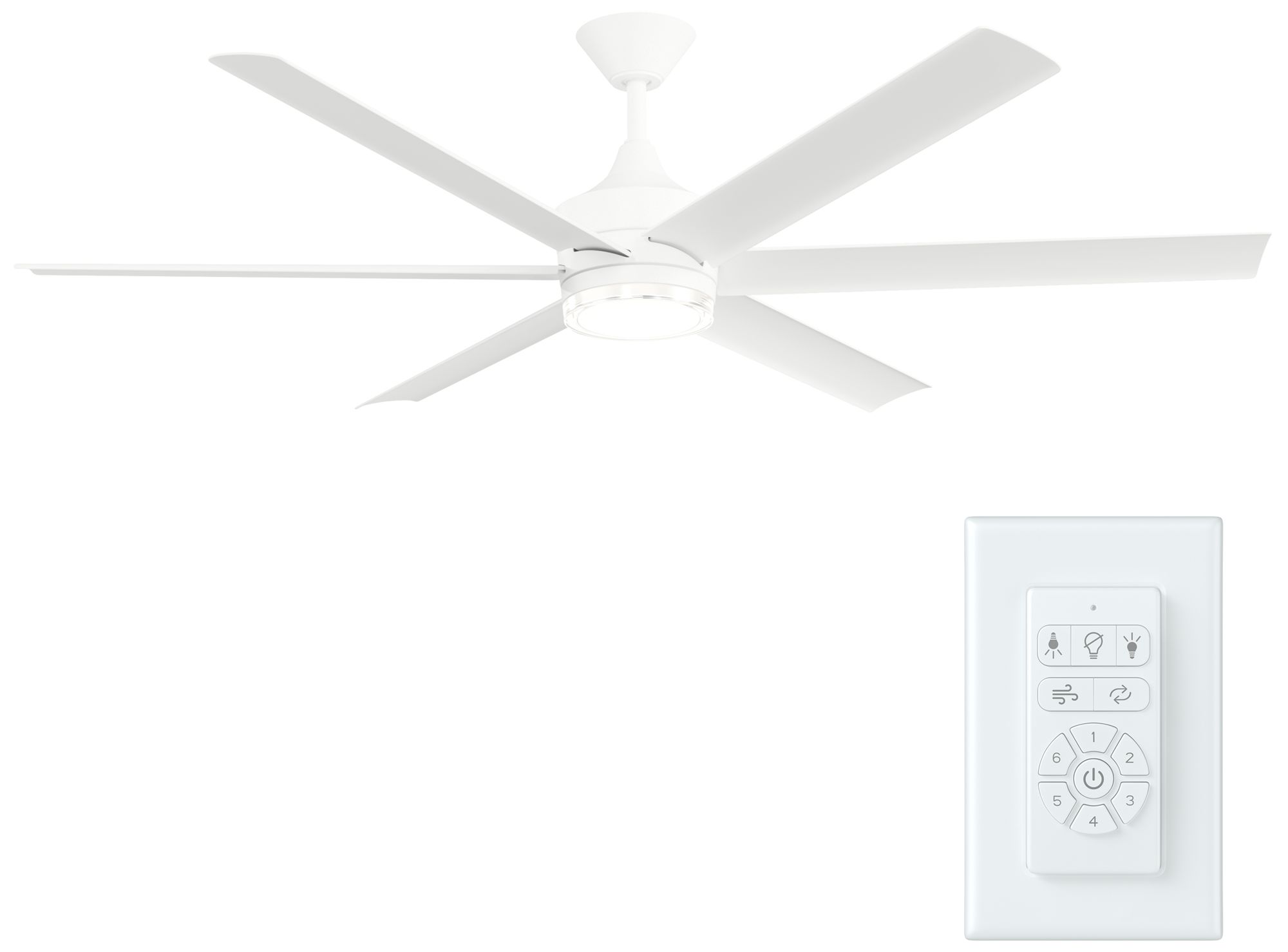 Image 3 Kichler Solen 6 Blade 65" Ceiling Fan Matte White Matte White Blades more views