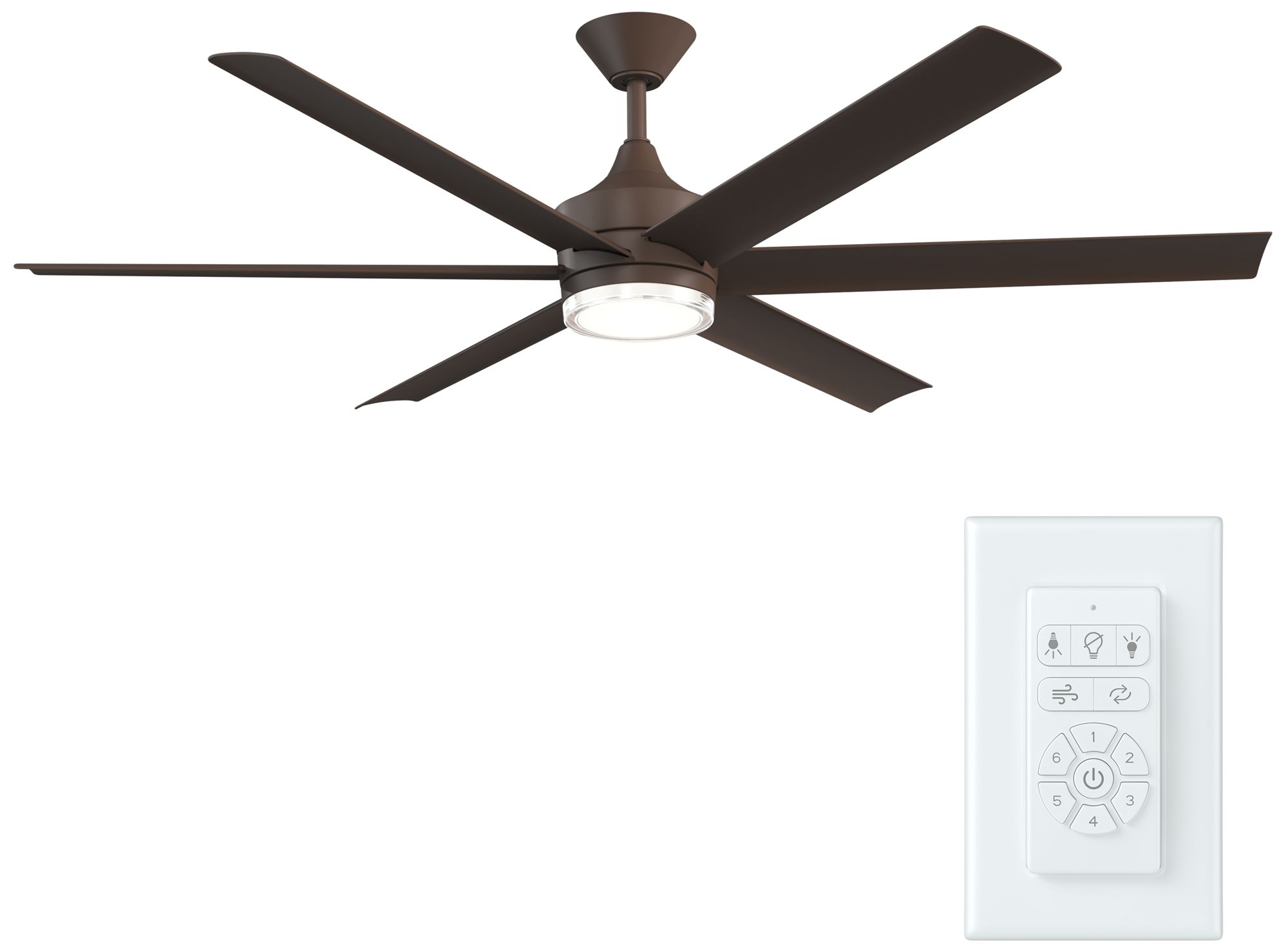 Image 3 Kichler Solen 6 Blade 65" Ceiling Fan Satin Natural Bronze SNB Blades more views