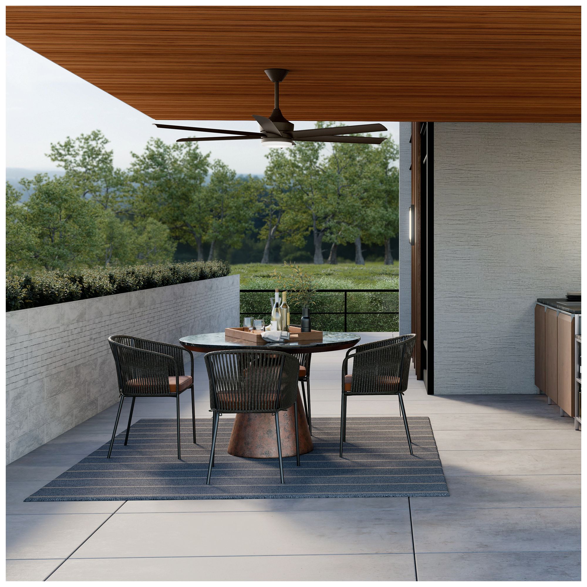 Kichler Solen 6 Blade 65" Ceiling Fan Satin Natural Bronze SNB Blades