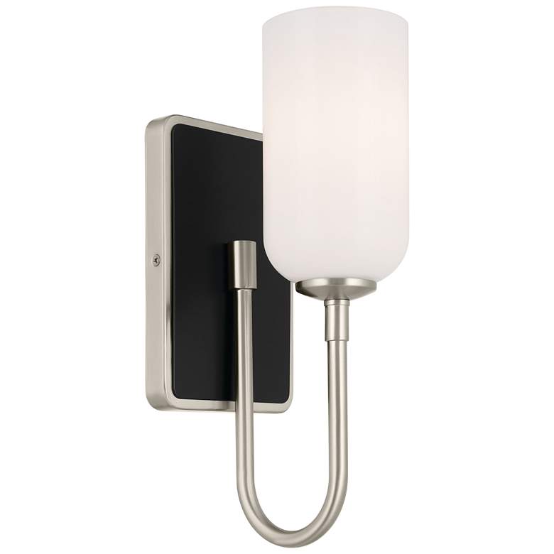 Image 1 Kichler Solia 13.5 Inch 1 Light Wall Sconce Brushed Nickel with Black