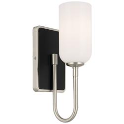 Kichler Solia 13.5 Inch 1 Light Wall Sconce Brushed Nickel with Black