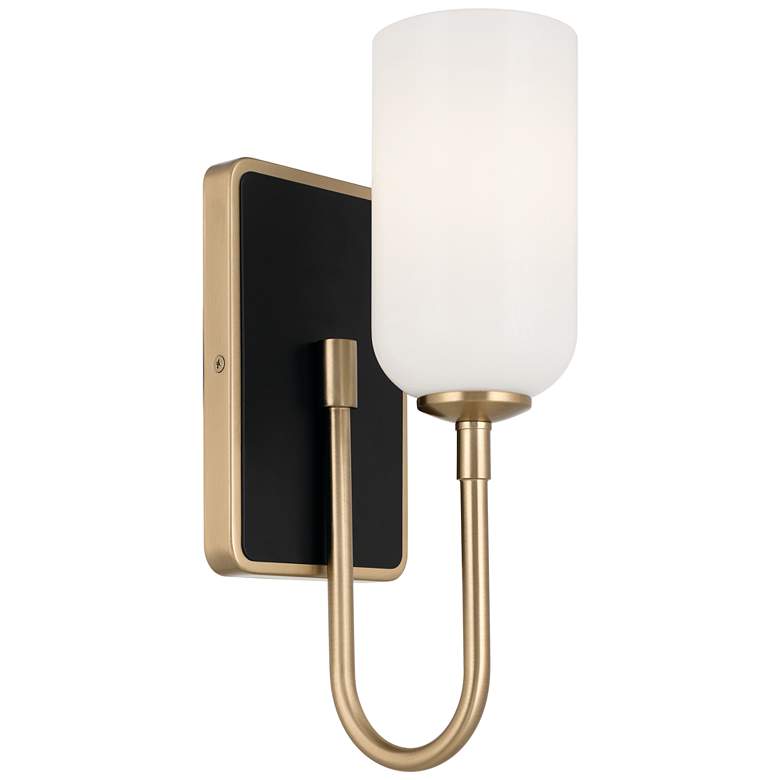 Image 1 Kichler Solia 13.5 Inch 1 Light Wall Sconce  in Champagne Bronze with Black