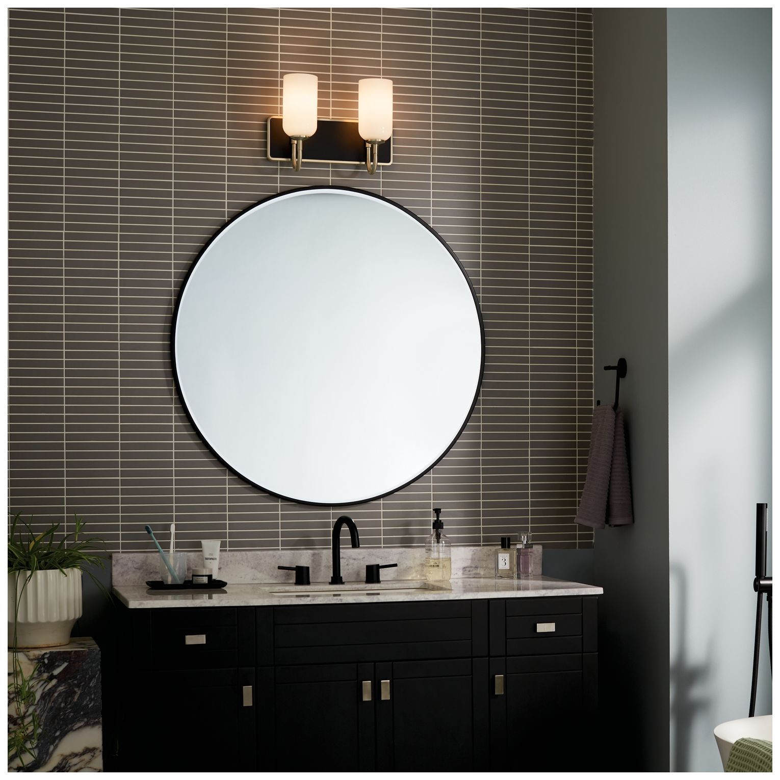 Image 6 Kichler Solia 14.25 Inch 2 Light Vanity  Champagne Bronze with Black more views