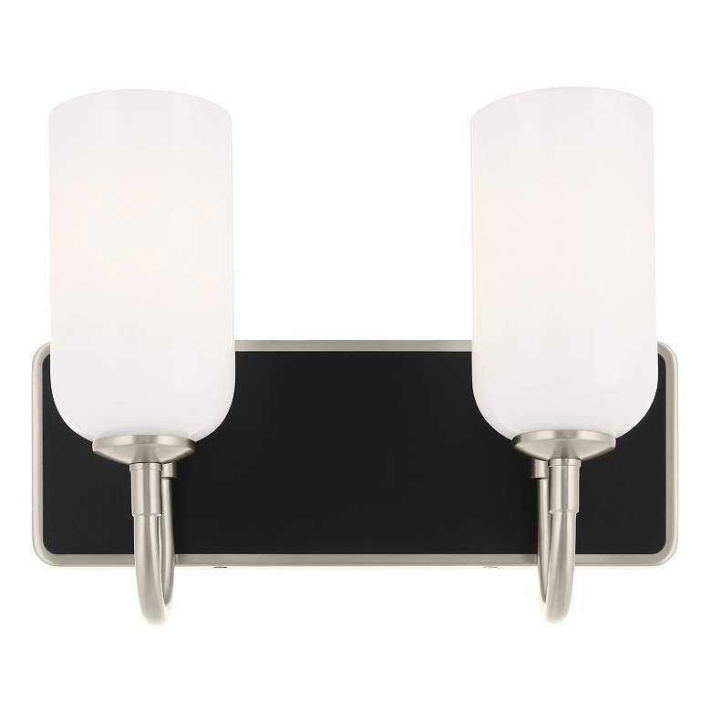 Image 5 Kichler Solia 14.25 Inch 2 Light Vanity in Brushed Nickel with Black more views
