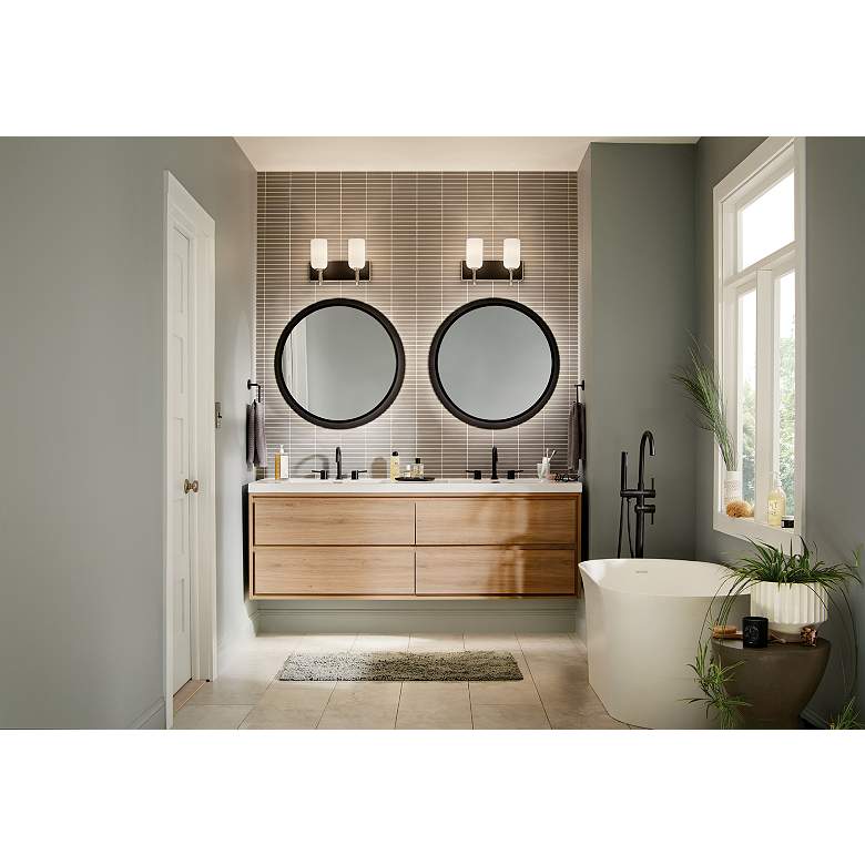 Image 6 Kichler Solia 14.25 Inch 2 Light Vanity in Brushed Nickel with Black more views