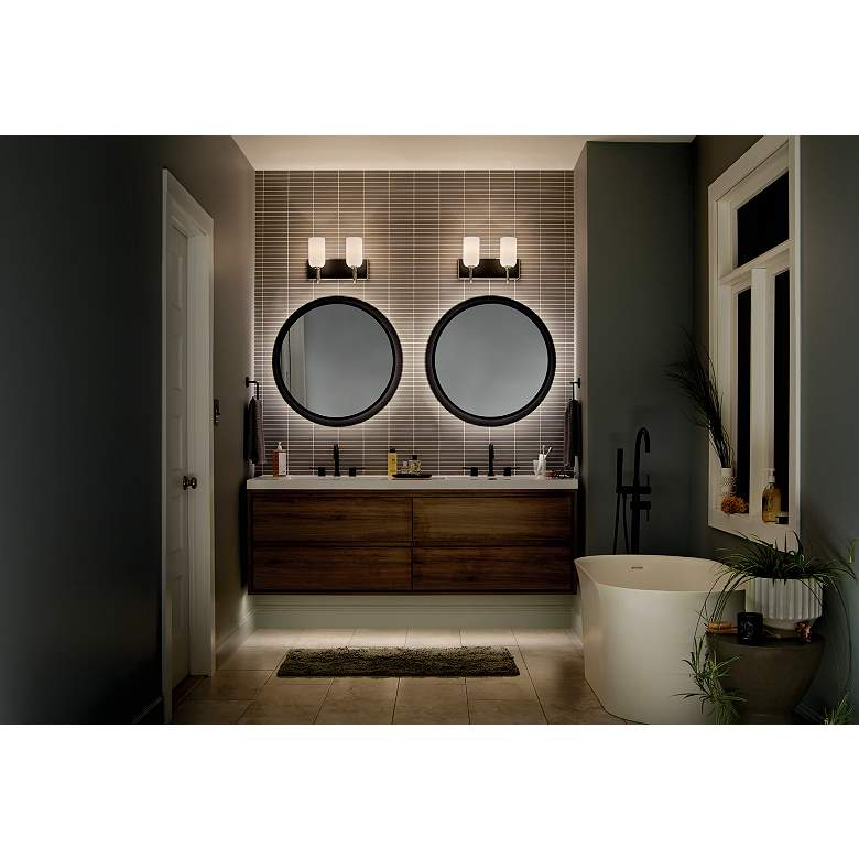 Image 7 Kichler Solia 14.25 Inch 2 Light Vanity in Brushed Nickel with Black more views