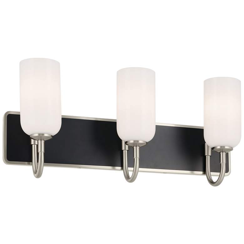 Image 1 Kichler Solia 24 Inch 3 Light Vanity in Brushed Nickel with Black