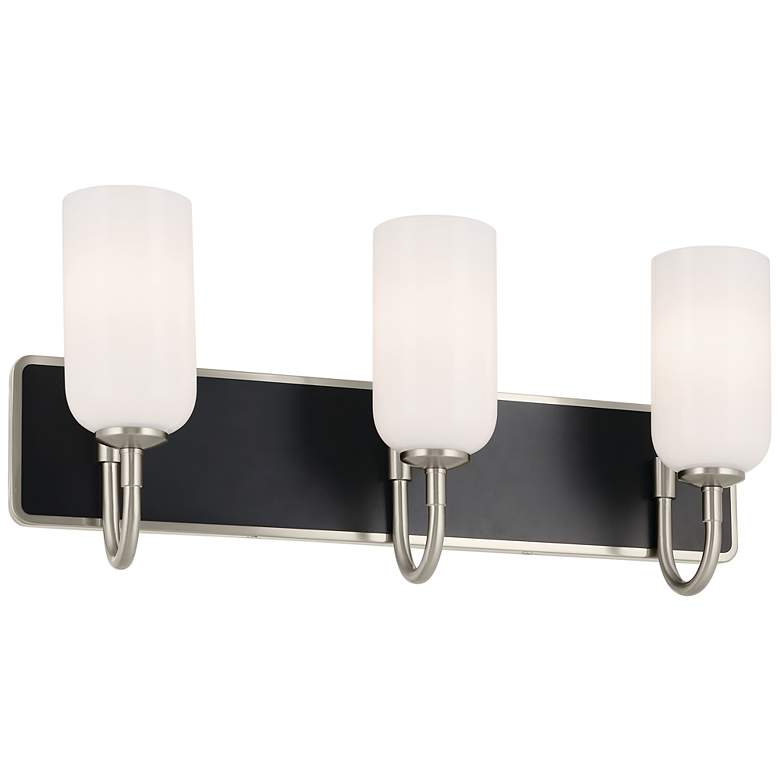 Image 2 Kichler Solia 24 Inch 3 Light Vanity in Brushed Nickel with Black