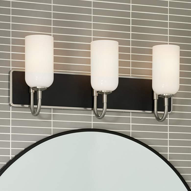 Image 1 Kichler Solia 24 Inch 3 Light Vanity in Brushed Nickel with Black