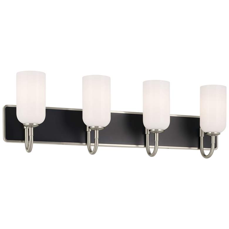 Image 1 Kichler Solia 32 Inch 4 Light Vanity in Brushed Nickel with Black