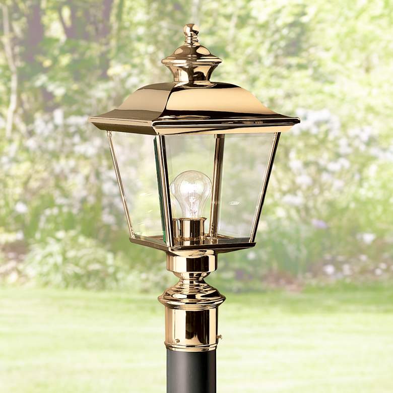 Image 1 Kichler Solid Brass 22" High Outdoor Post Light
