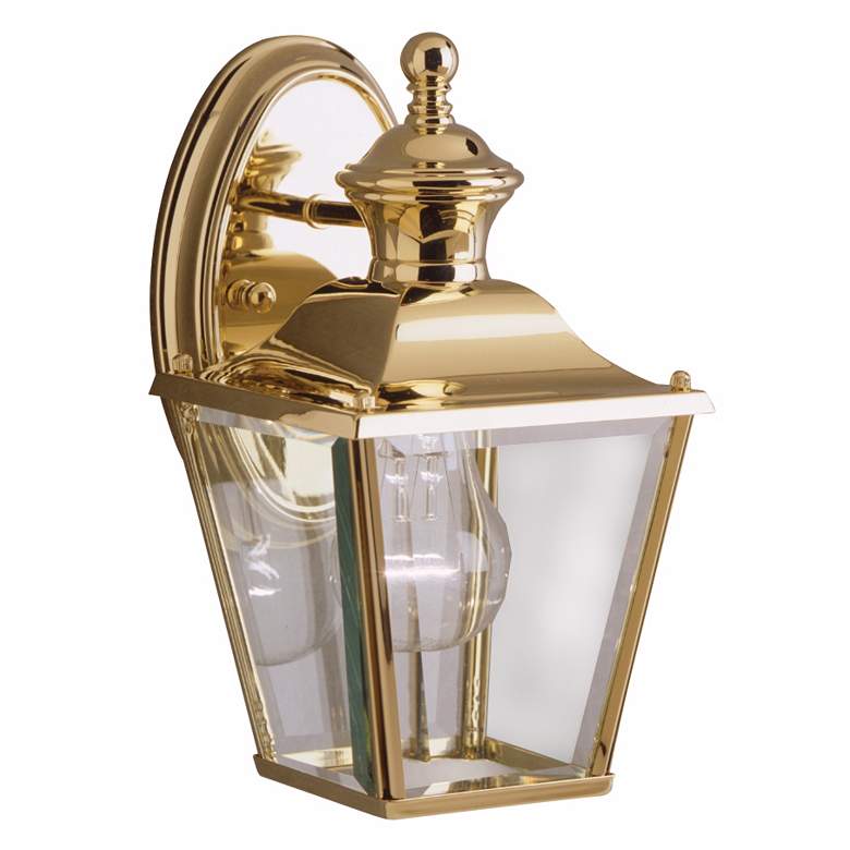 Image 2 Kichler Solid Brass Carriage 10" High Outdoor Wall Light