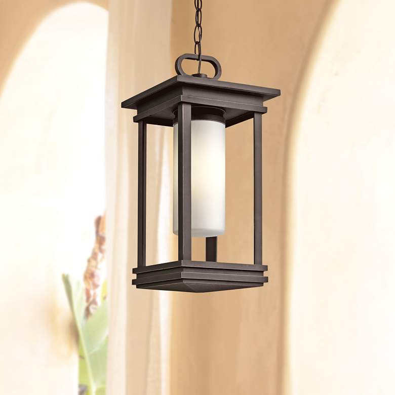 Image 1 Kichler South Hope 19"H Rubbed Bronze Outdoor Hanging Light
