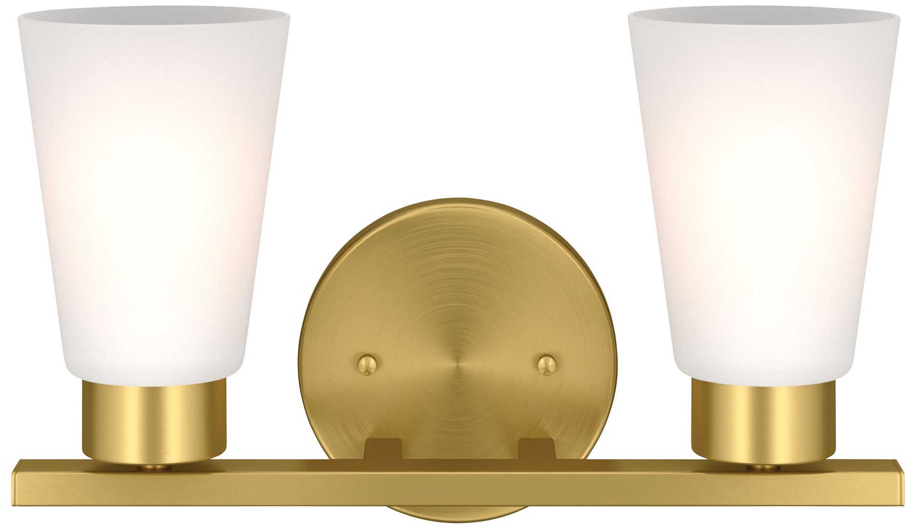 Image 3 Kichler Stamos 13.25" 2-Light Brushed Gold Vanity Light Satin Etched Glass more views