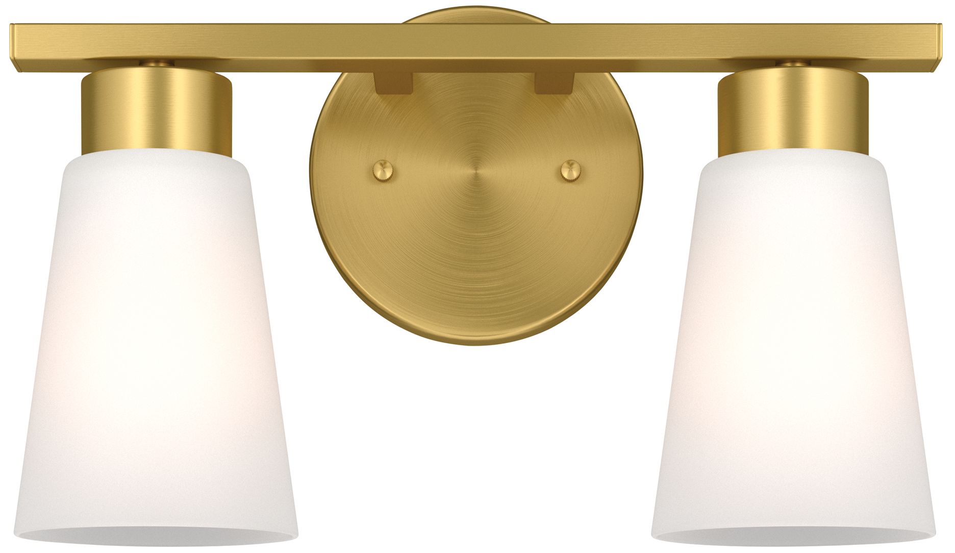 Image 6 Kichler Stamos 13.25" 2-Light Brushed Gold Vanity Light Satin Etched Glass more views