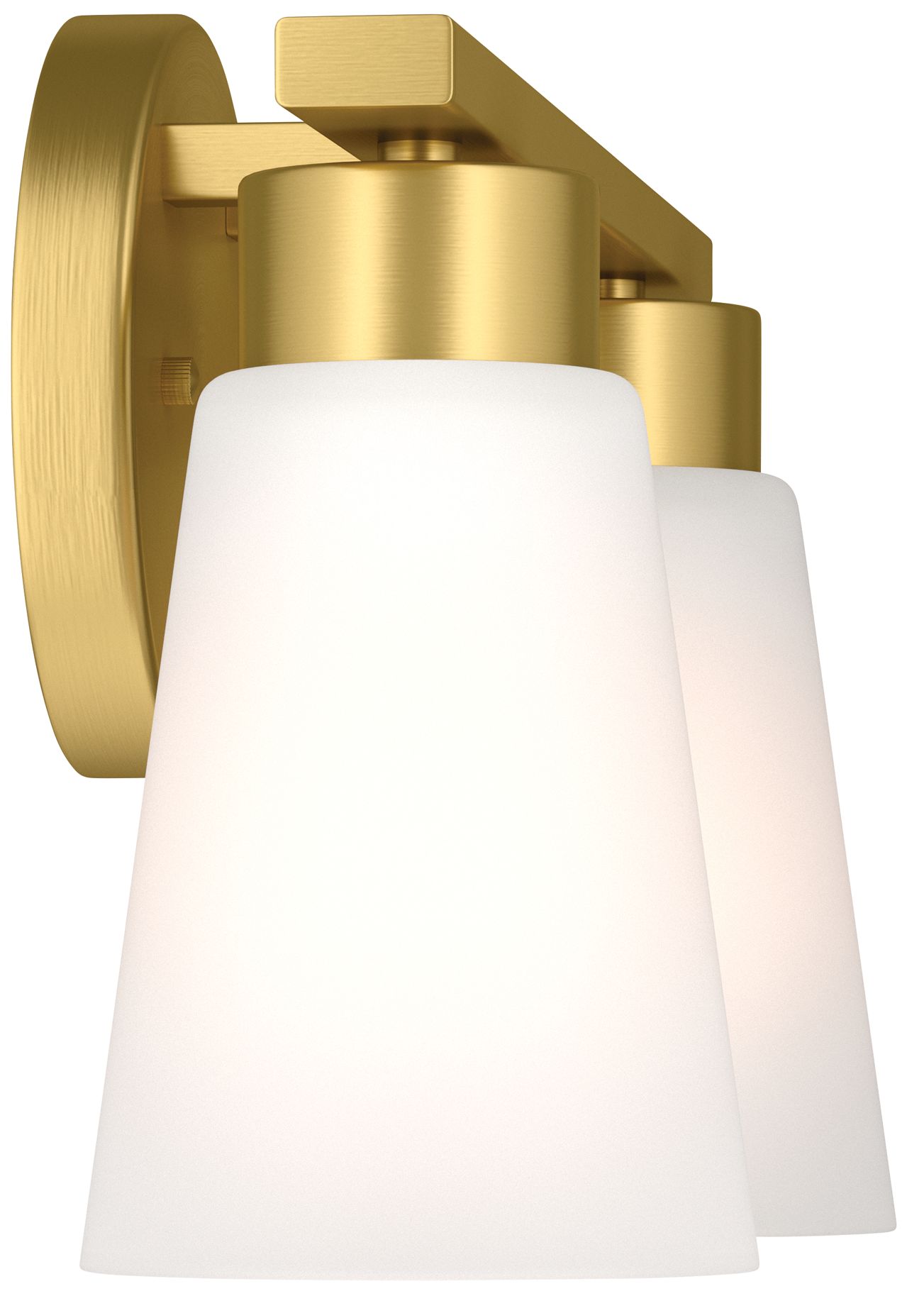 Image 7 Kichler Stamos 13.25" 2-Light Brushed Gold Vanity Light Satin Etched Glass more views