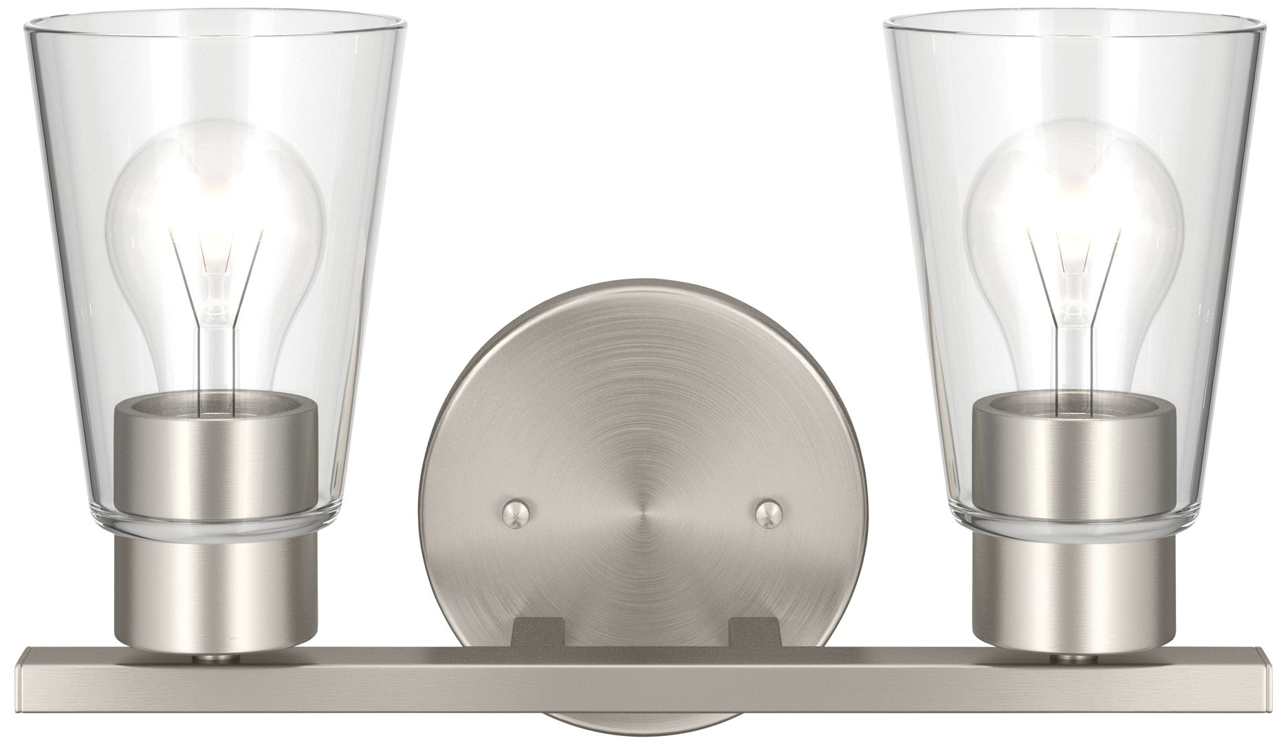 Image 3 Kichler Stamos 13.25" 2-Light Brushed Nickle Vanity Light with Clear Glass more views