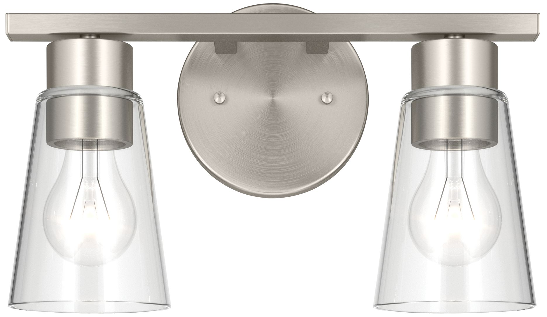 Image 6 Kichler Stamos 13.25" 2-Light Brushed Nickle Vanity Light with Clear Glass more views