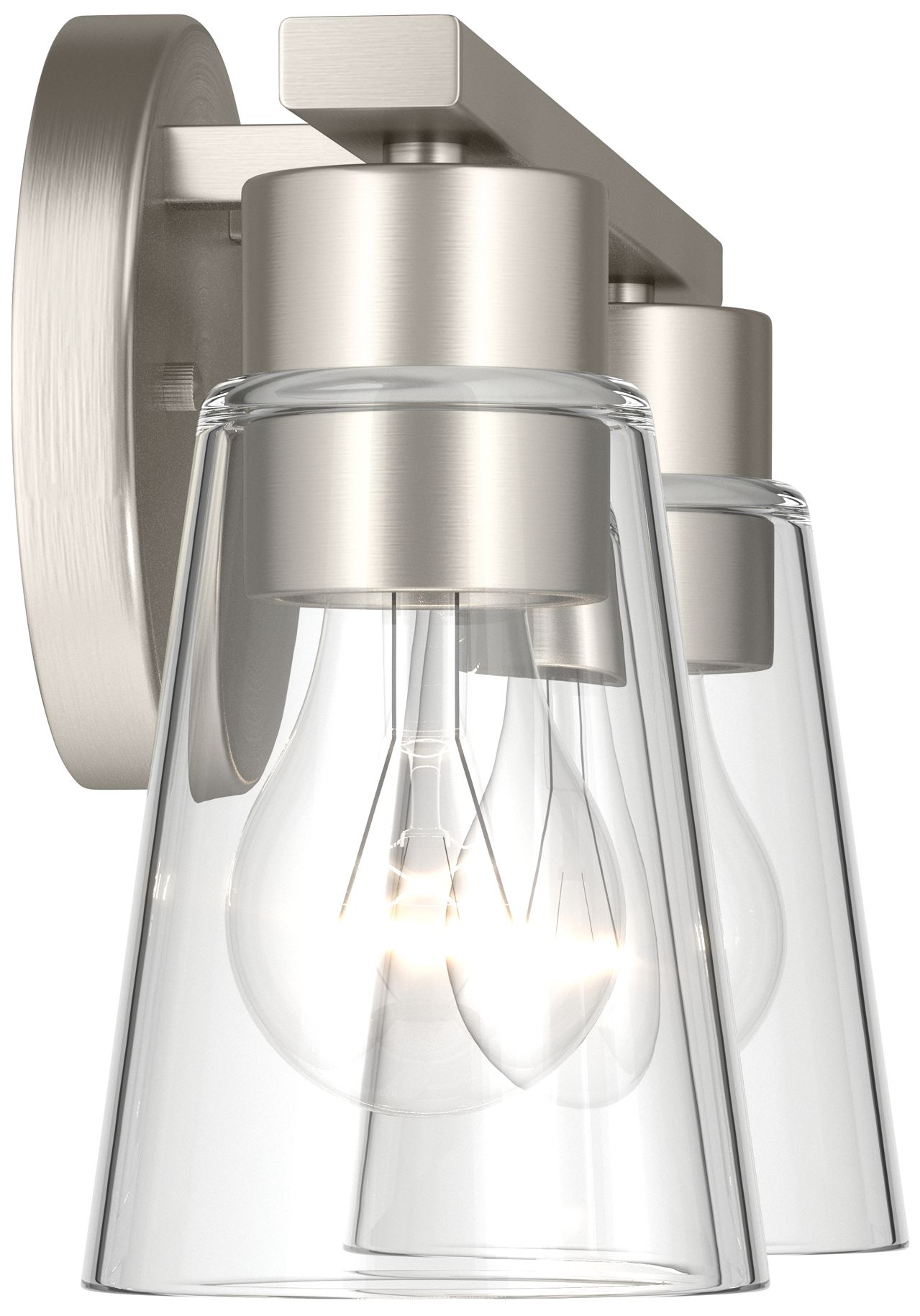 Image 7 Kichler Stamos 13.25" 2-Light Brushed Nickle Vanity Light with Clear Glass more views