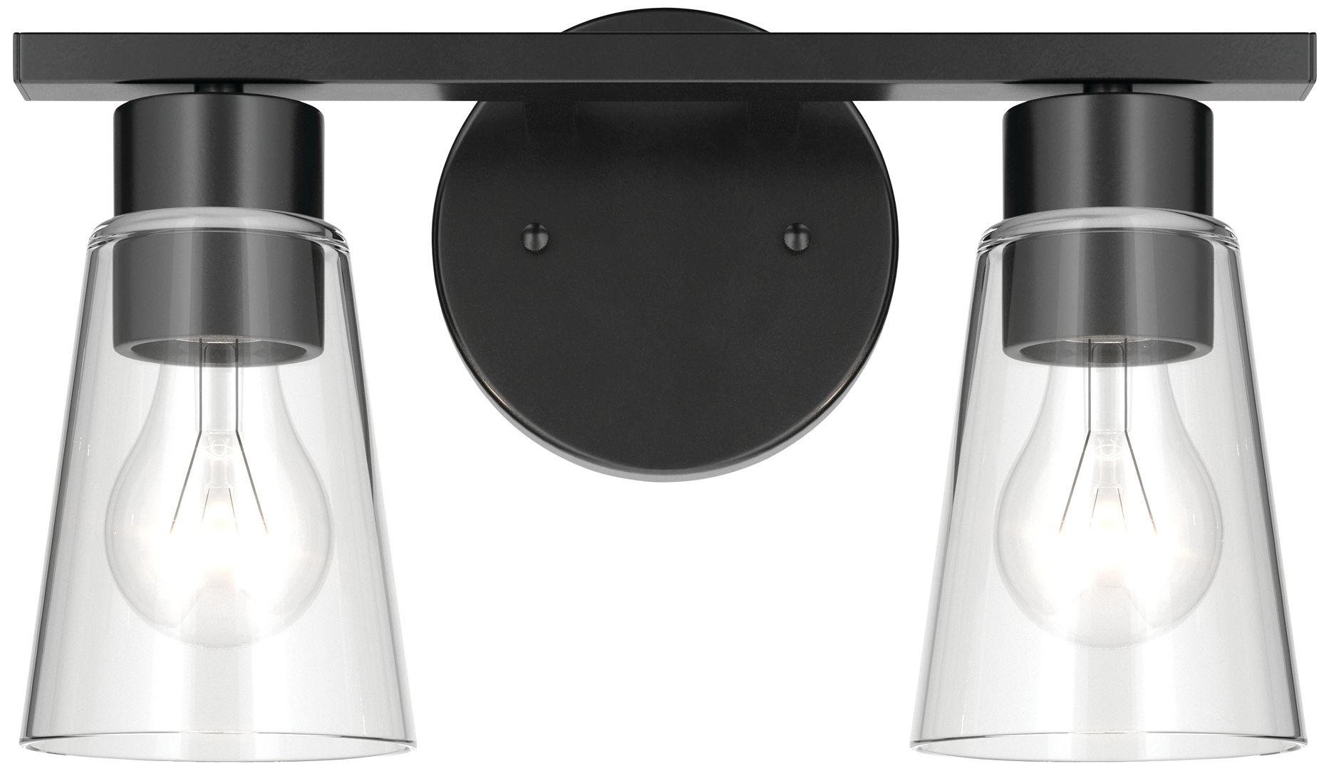 Image 6 Kichler Stamos 13.25" 2-Light Vanity Light with Clear Glass in Black more views