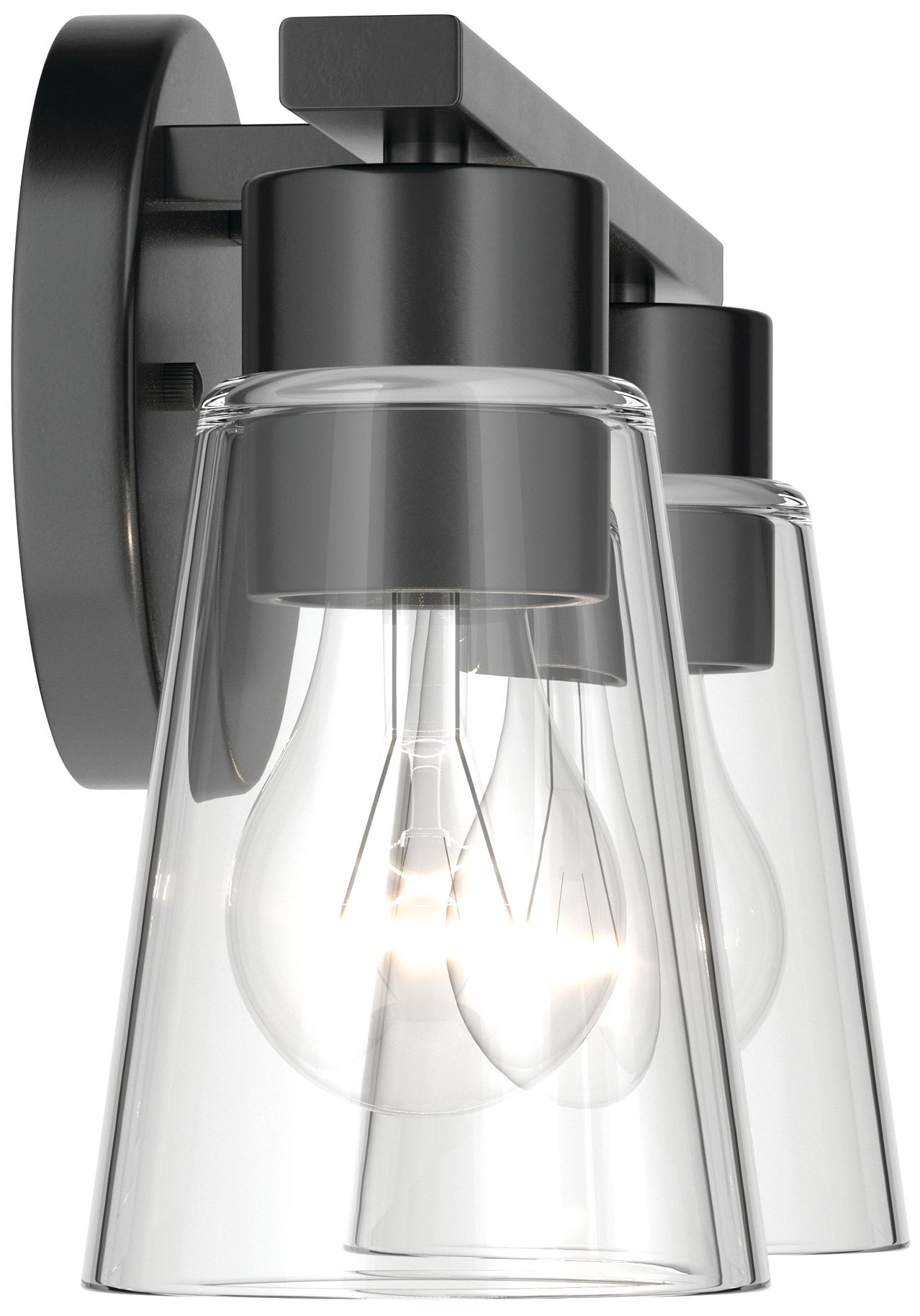 Image 7 Kichler Stamos 13.25" 2-Light Vanity Light with Clear Glass in Black more views