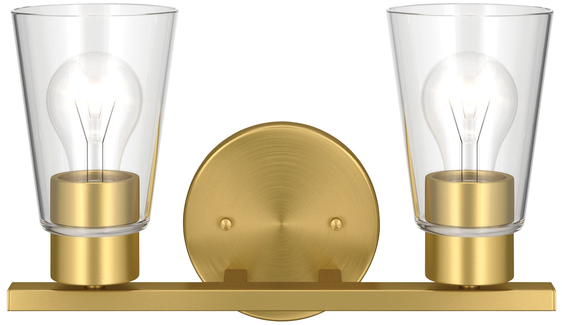Image 3 Kichler Stamos 13.25" 2-Light Vanity Light with Clear Glass in Brushed Gold more views
