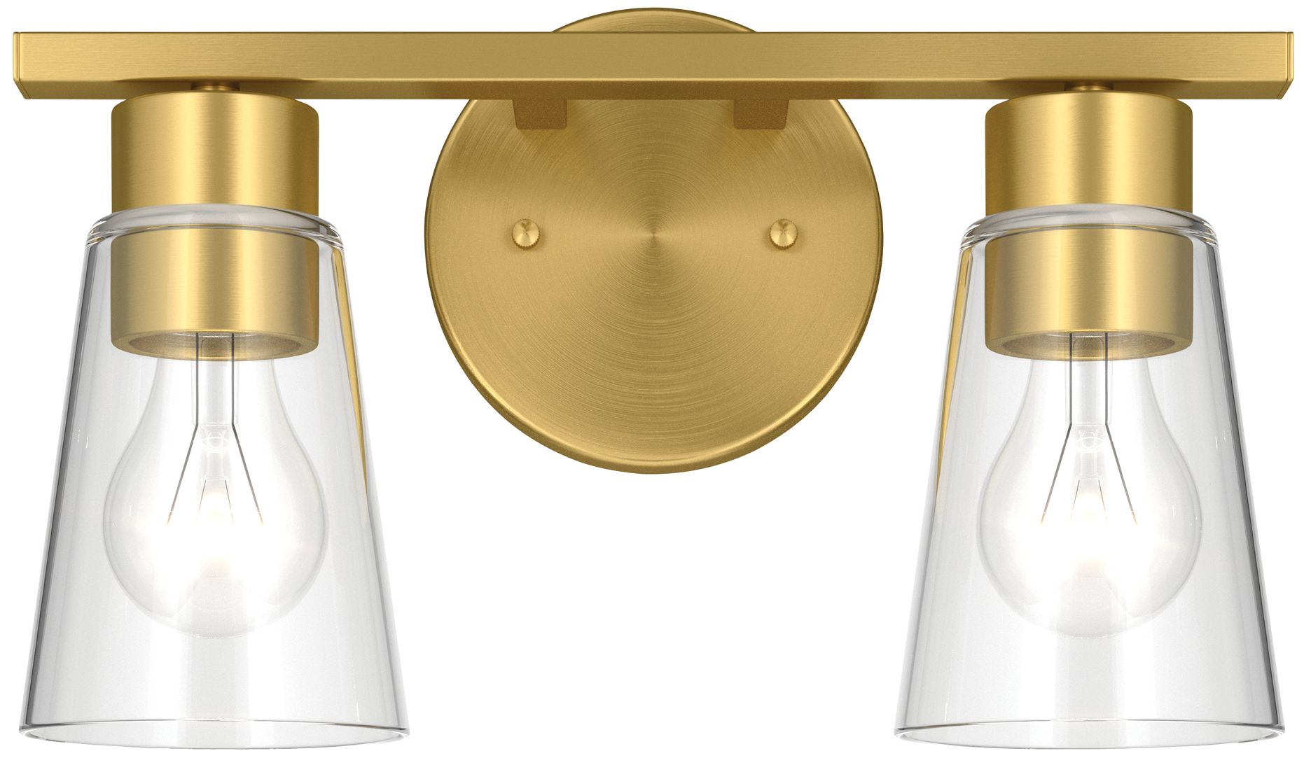 Image 6 Kichler Stamos 13.25" 2-Light Vanity Light with Clear Glass in Brushed Gold more views