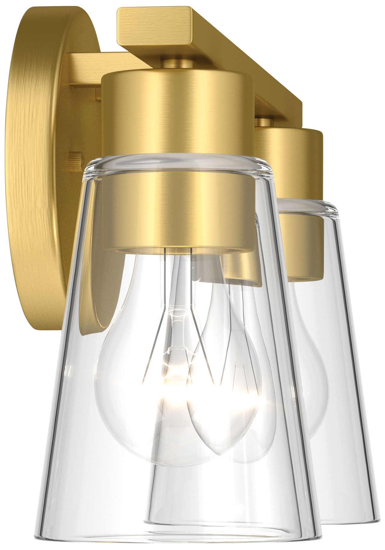 Image 7 Kichler Stamos 13.25" 2-Light Vanity Light with Clear Glass in Brushed Gold more views