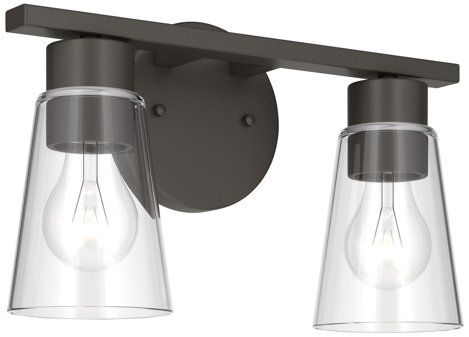 Kichler Stamos 13.25" 2-Light Vanity Light with Clear Glass in Olde Bronze
