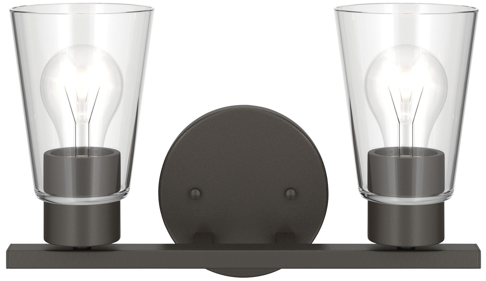 Image 3 Kichler Stamos 13.25" 2-Light Vanity Light with Clear Glass in Olde Bronze more views