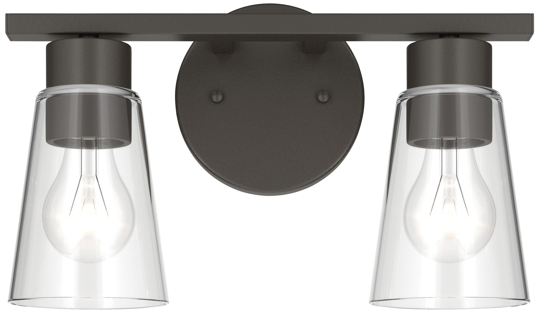 Image 6 Kichler Stamos 13.25" 2-Light Vanity Light with Clear Glass in Olde Bronze more views