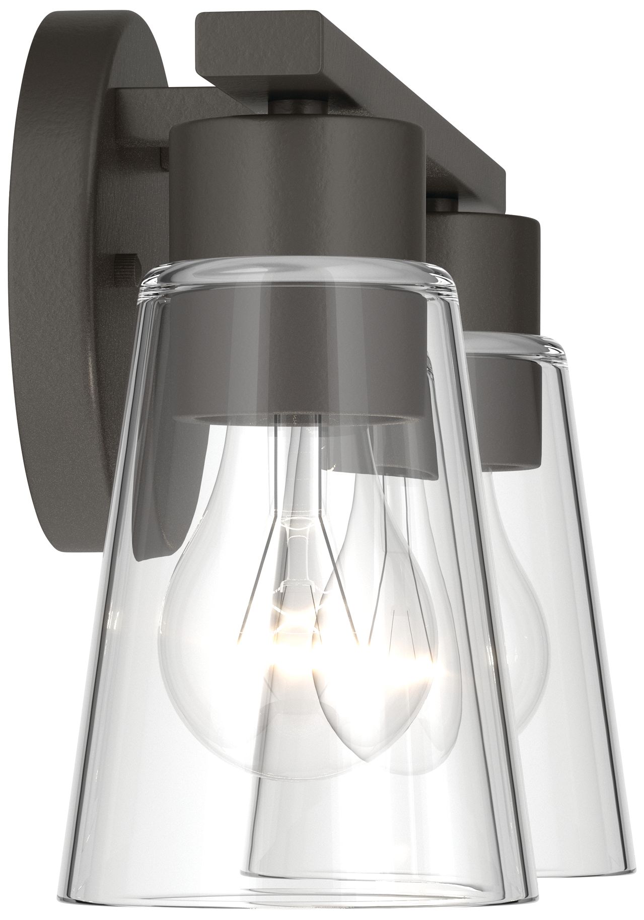 Image 7 Kichler Stamos 13.25" 2-Light Vanity Light with Clear Glass in Olde Bronze more views
