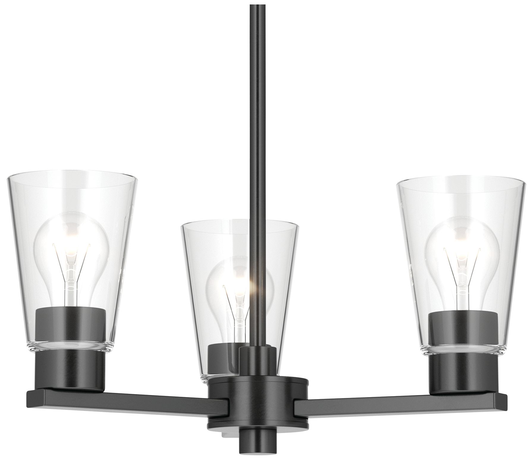 Image 7 Kichler Stamos 18" 3-Light Chandelier with Clear Glass in Black more views